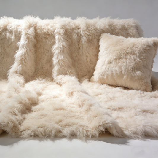 Cream Cloud Plush Faux Fur Fabric